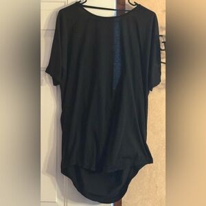 SHEIN Black Asymmetrical Short Sleeve T-Shirt